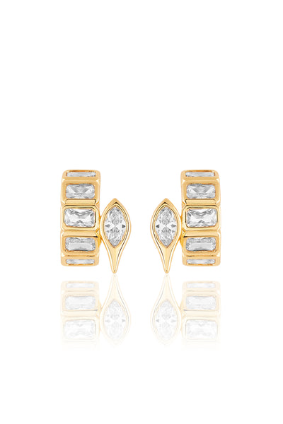 Isharya Tennis Girlie Huggie Earrings In 18Kt Gold Plated indian designer wear online shopping melange singapore