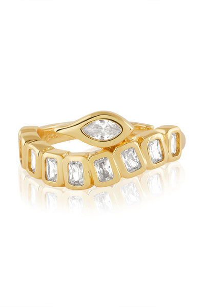 Isharya Tennis Girlie Ring In 18Kt Gold Plated indian designer wear online shopping melange singapore