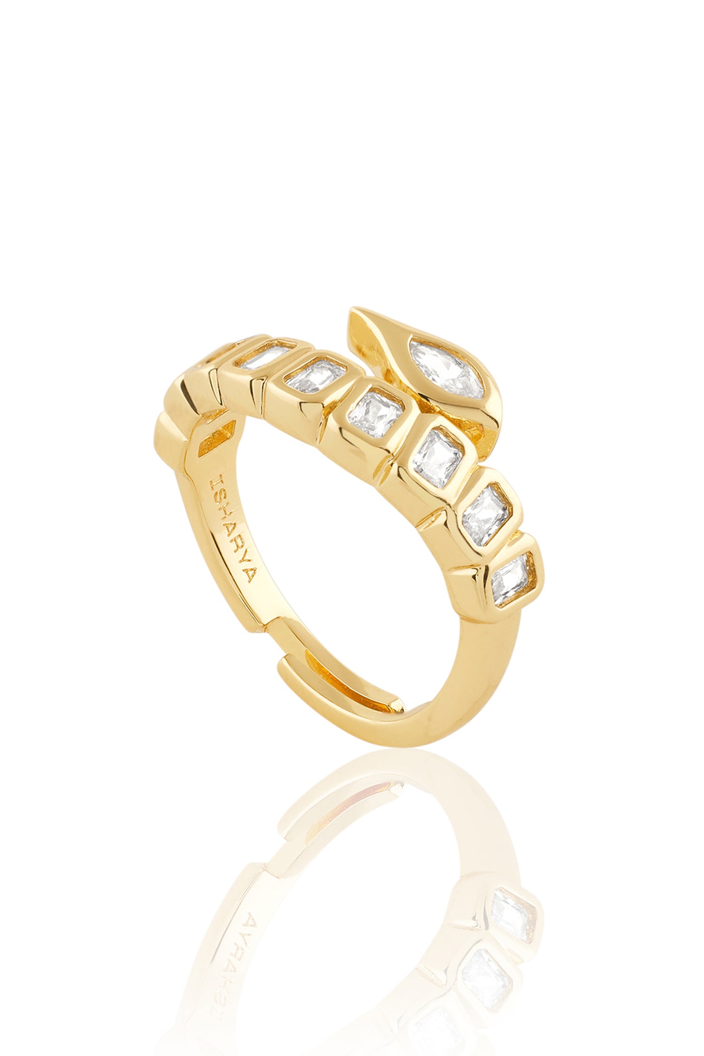 Isharya Tennis Girlie Ring In 18Kt Gold Plated indian designer wear online shopping melange singapore