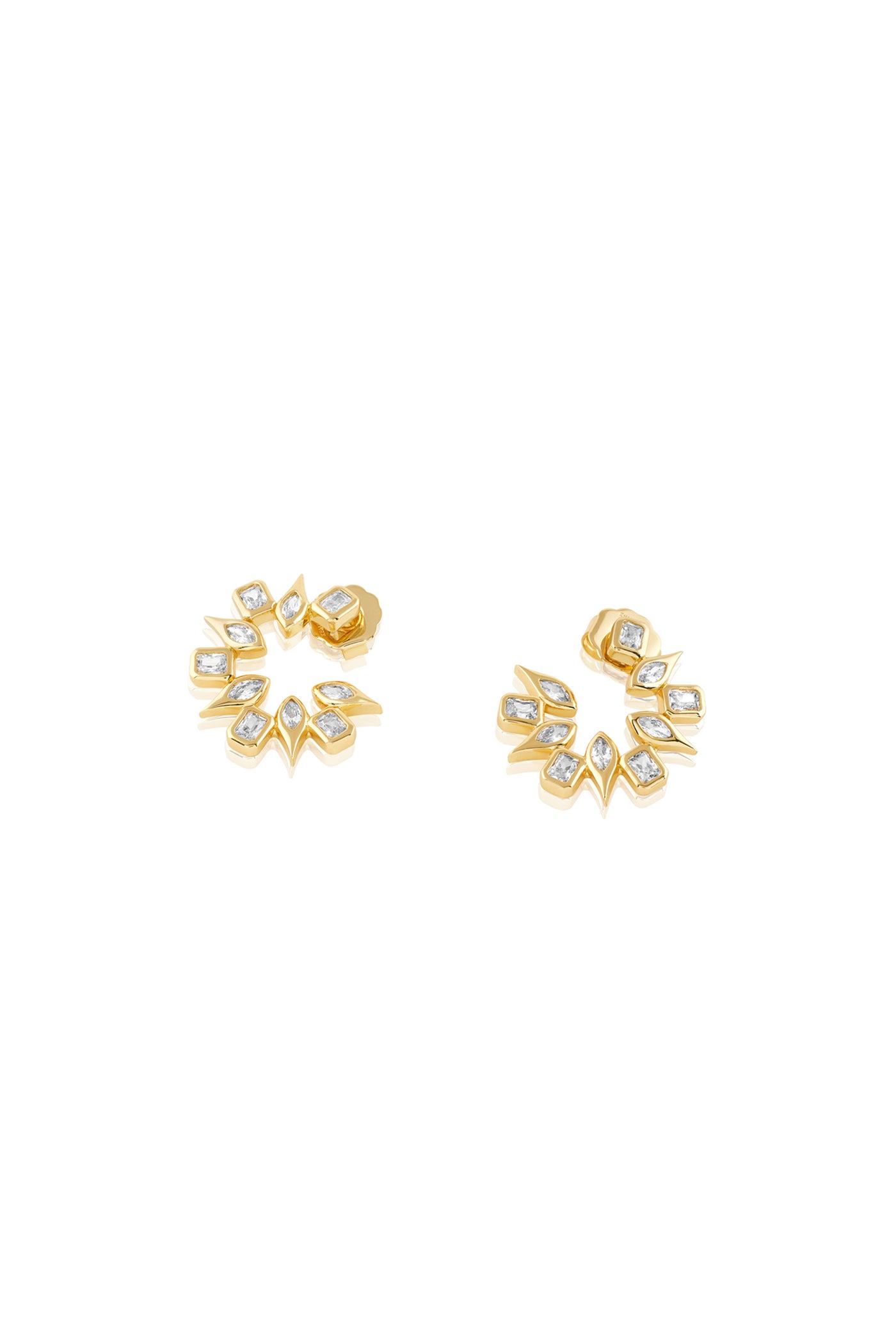 Isharya Tennis Girlie Small Front Back Earrings In 18Kt Gold Plated indian designer wear online shopping melange singapore