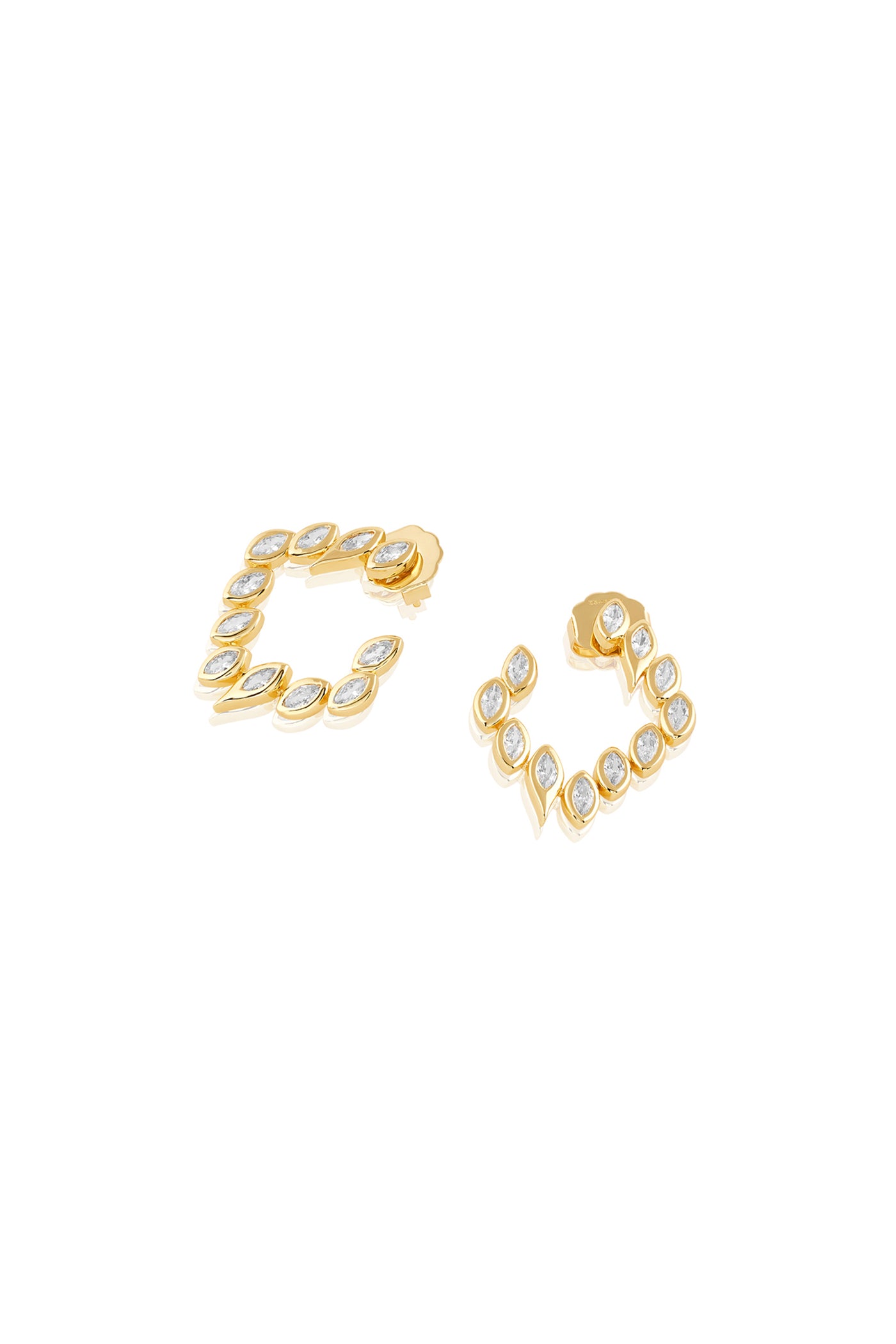 Isharya Tennis Girlie Square Front Back Earrings In 18Kt Gold Plated indian designer wear online shopping melange singapore
