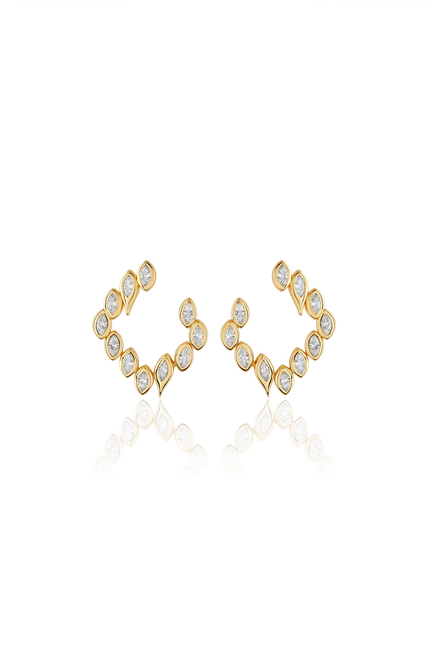 Isharya Tennis Girlie Square Front Back Earrings In 18Kt Gold Plated indian designer wear online shopping melange singapore
