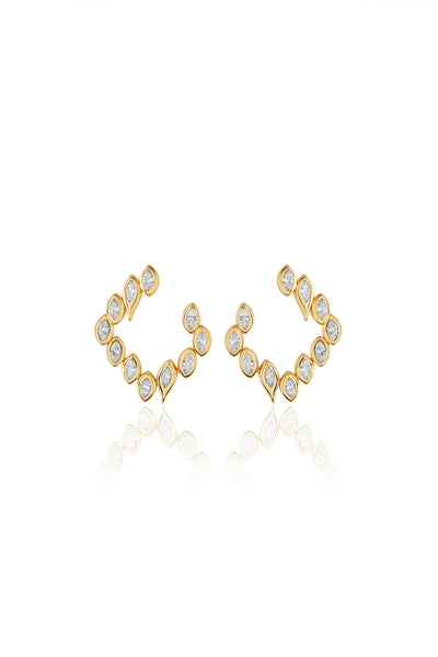 Isharya Tennis Girlie Square Front Back Earrings In 18Kt Gold Plated indian designer wear online shopping melange singapore
