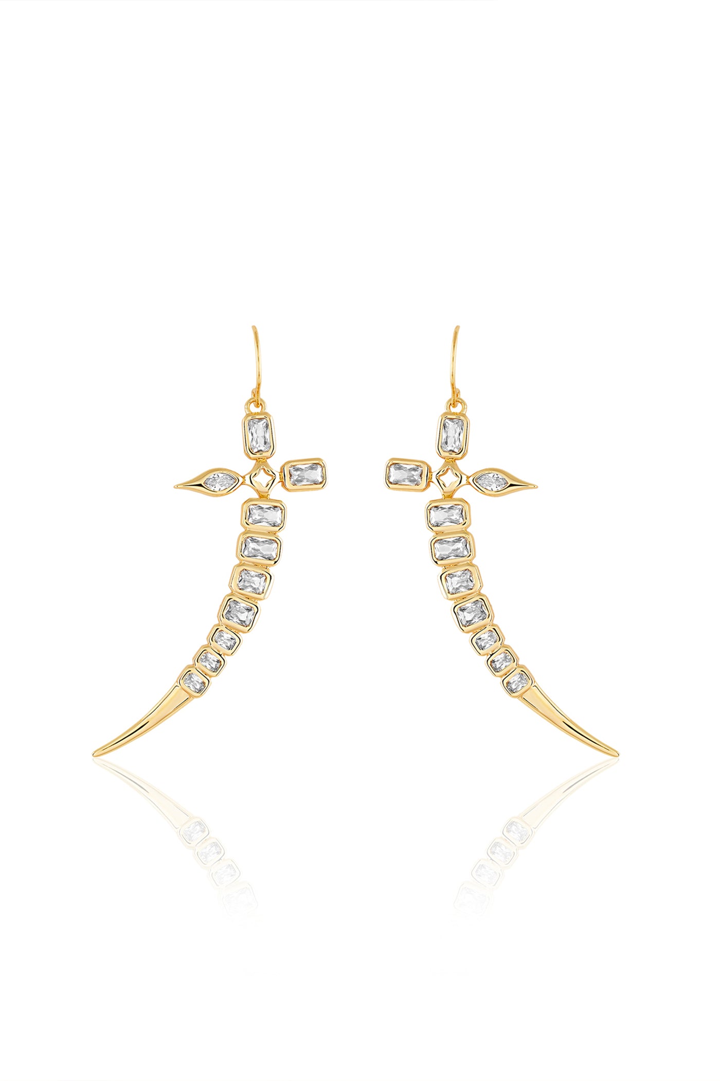 Isharya Tennis Sword Dangler Earrings In 18Kt Gold Plated indian designer wear online shopping melange singapore