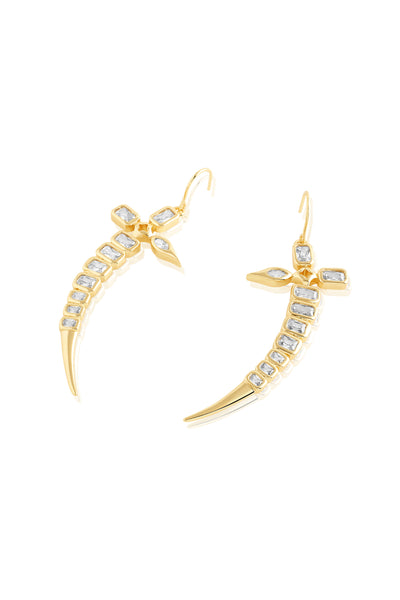 Isharya Tennis Sword Dangler Earrings In 18Kt Gold Plated indian designer wear online shopping melange singapore