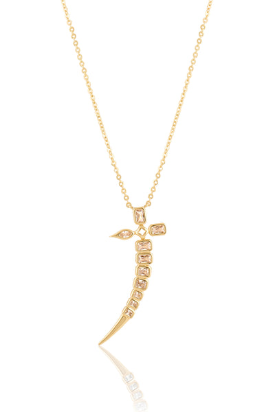 Isharya Tennis Sword Pendant Necklace In 18Kt Gold Plated indian designer wear online shopping melange singapore