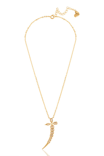 Isharya Tennis Sword Pendant Necklace In 18Kt Gold Plated indian designer wear online shopping melange singapore