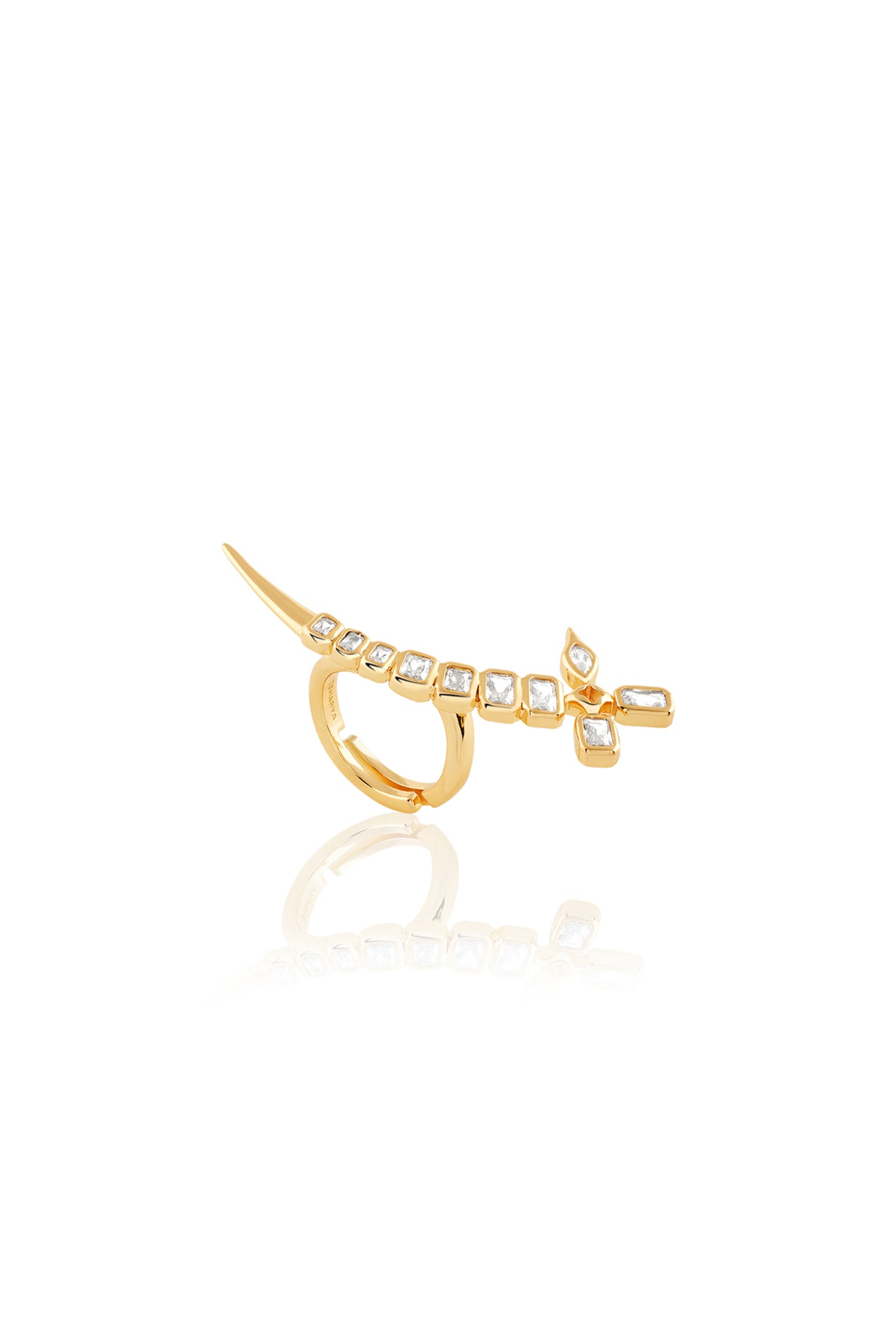 Isharya Tennis Sword Ring In 18Kt Gold Plated indian designer wear online shopping melange singapore