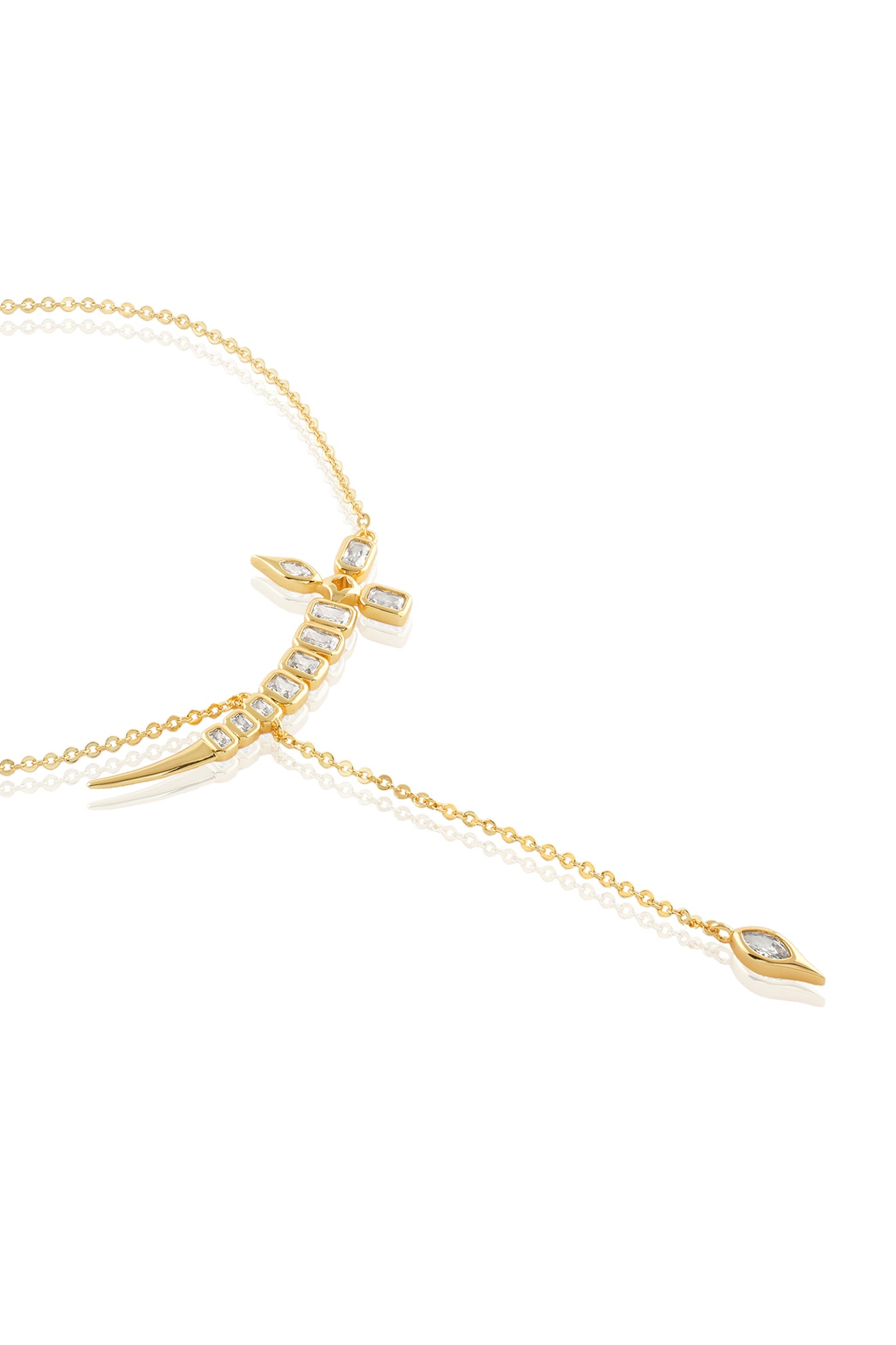 Isharya Tennis Sword Y Necklace In 18Kt Gold Plated indian designer wear online shopping melange singapore