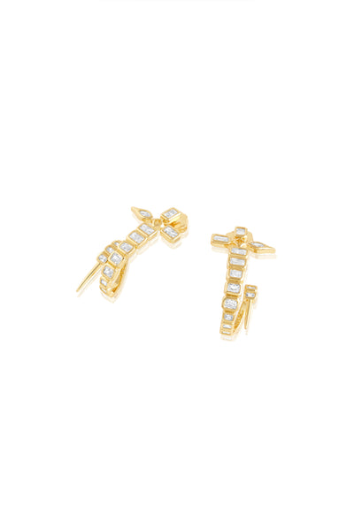 Isharya Tennis Twisted Sword Earrings In 18Kt Gold Plated indian designer wear online shopping melange singapore