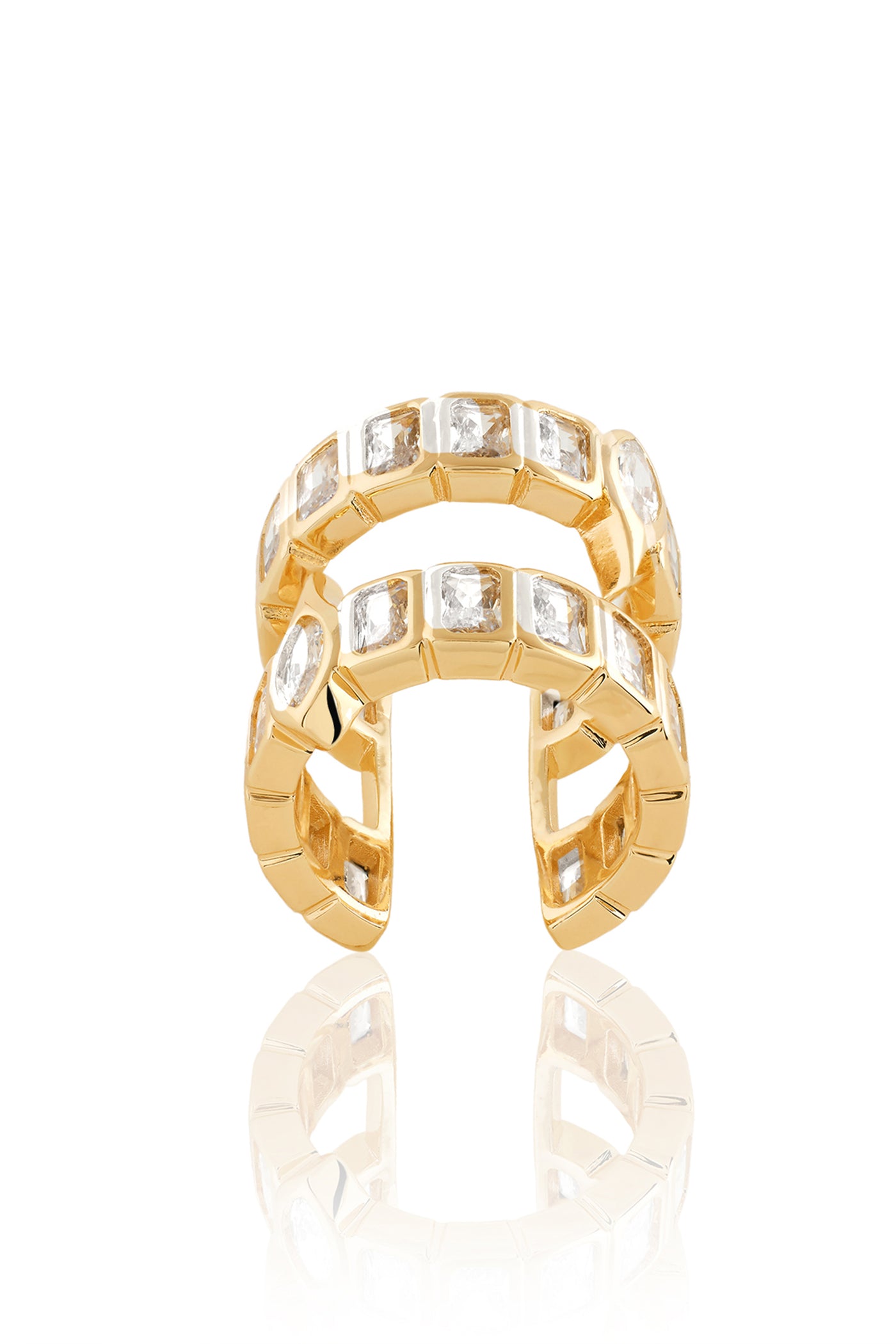 Isharya Tenniscore Back Open Ring In 18Kt Gold Plated indian designer wear online shopping melange singapore