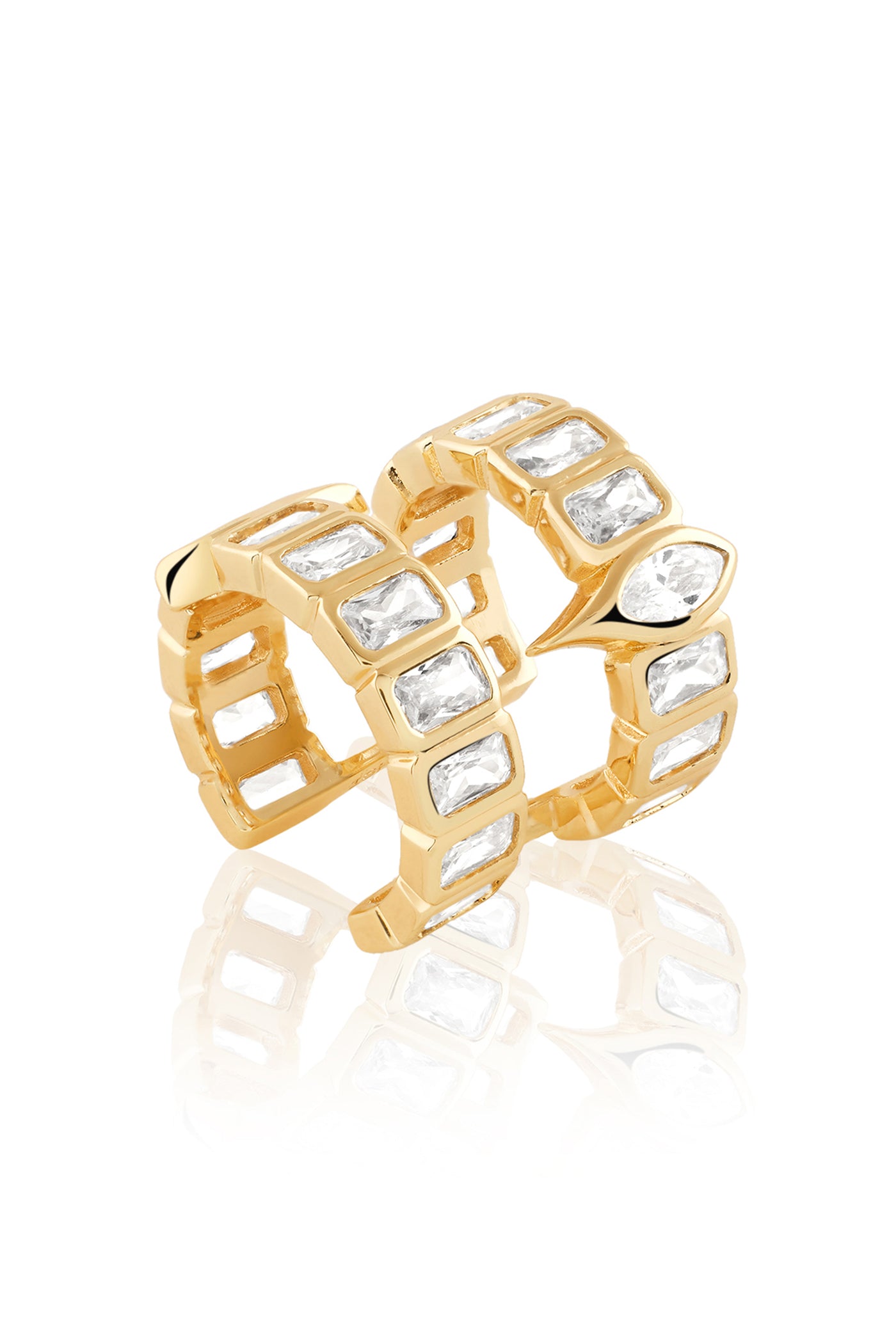 Isharya Tenniscore Back Open Ring In 18Kt Gold Plated indian designer wear online shopping melange singapore