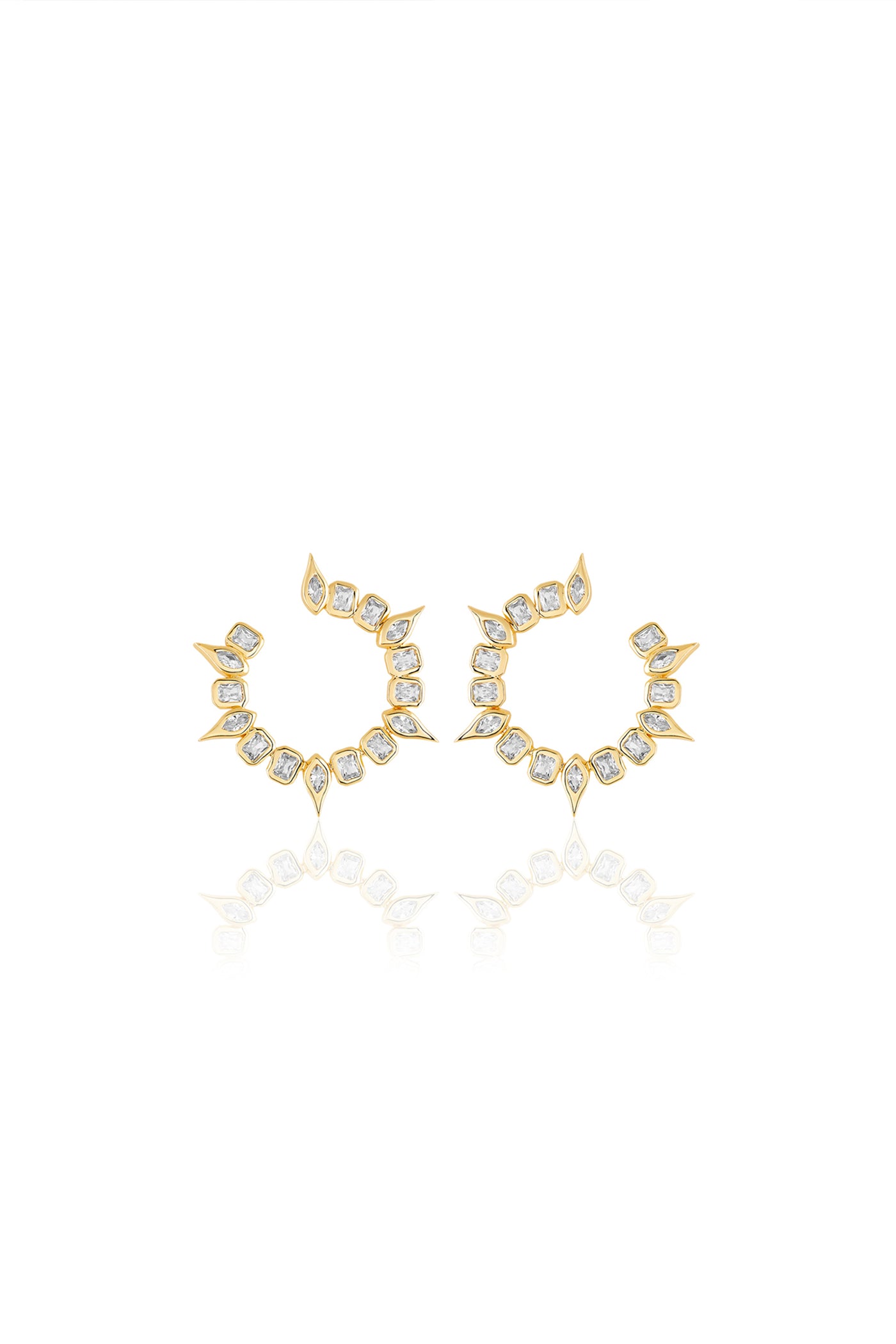 Isharya Tenniscore Spiral Studs In 18Kt Gold Plated indian designer wear online shopping melange singapore
