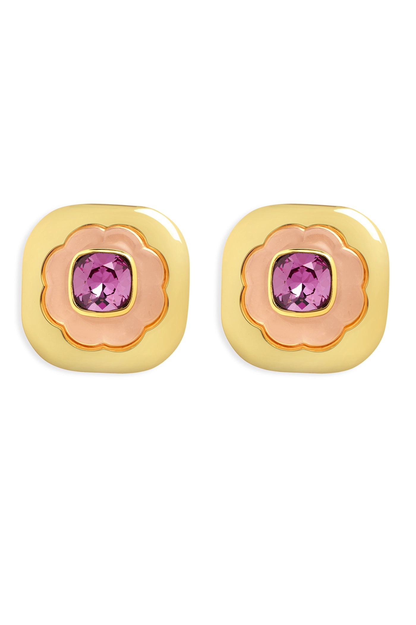 Isharya Think Pink Statement Studs In 18kt Gold Plated indian designer wear online shopping melange singapore