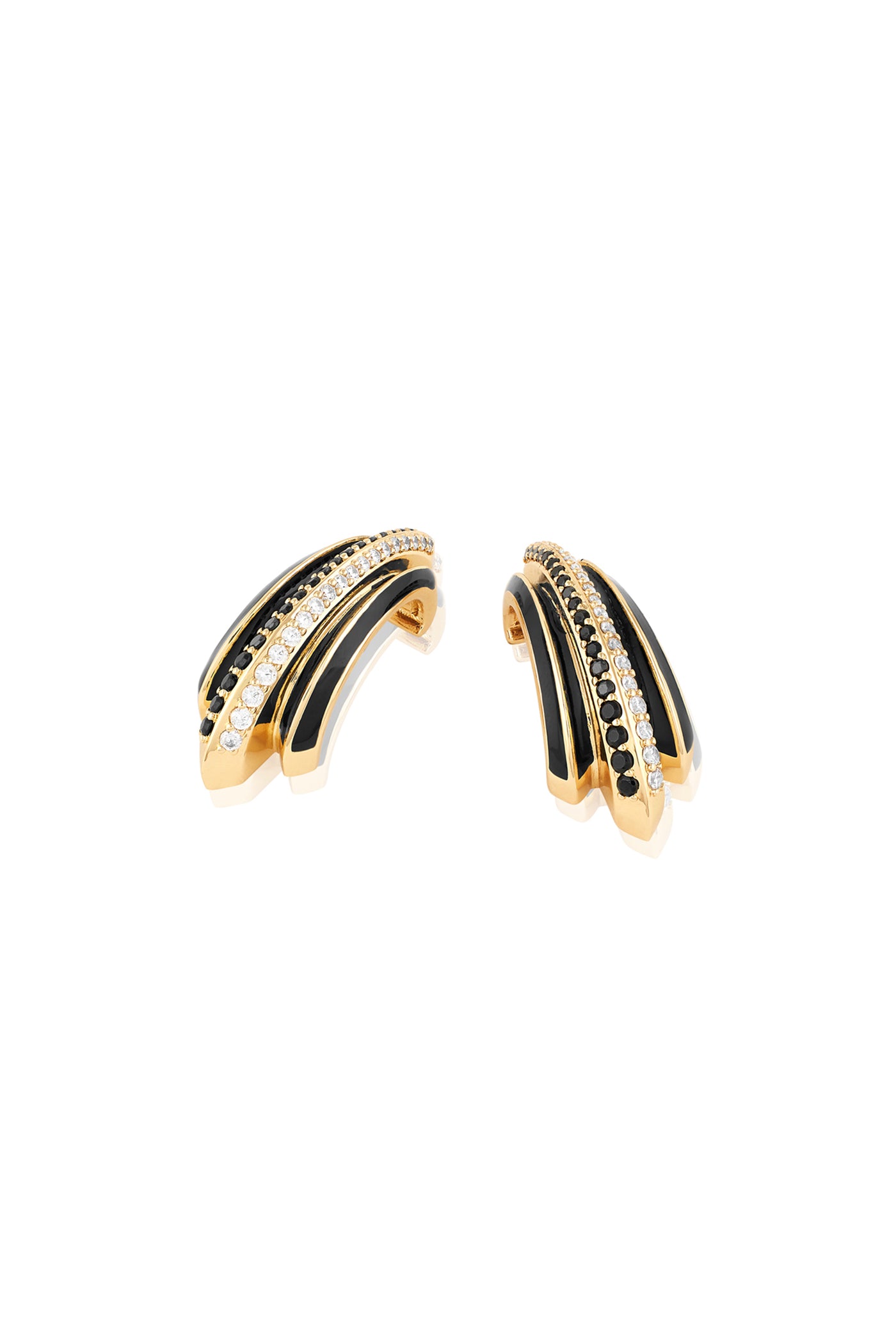 Isharya Triple Shine Earrings 18Kt Gold Plated indian designer wear online shopping melange singapore