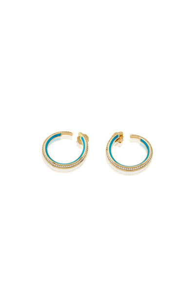 Isharya Turquoise Magic Hoops 18Kt Gold Plated indian designer wear online shopping melange singapore