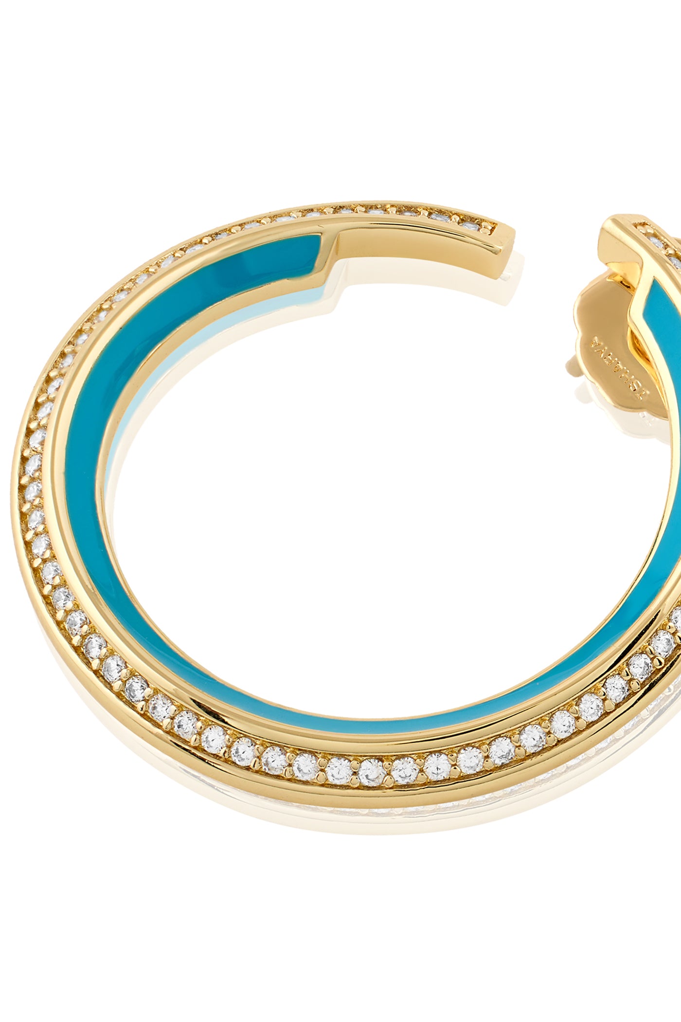 Isharya Turquoise Magic Hoops 18Kt Gold Plated indian designer wear online shopping melange singapore