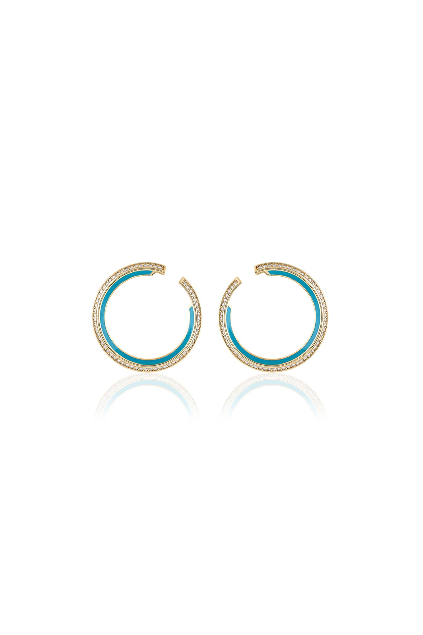 Isharya Turquoise Magic Hoops 18Kt Gold Plated indian designer wear online shopping melange singapore