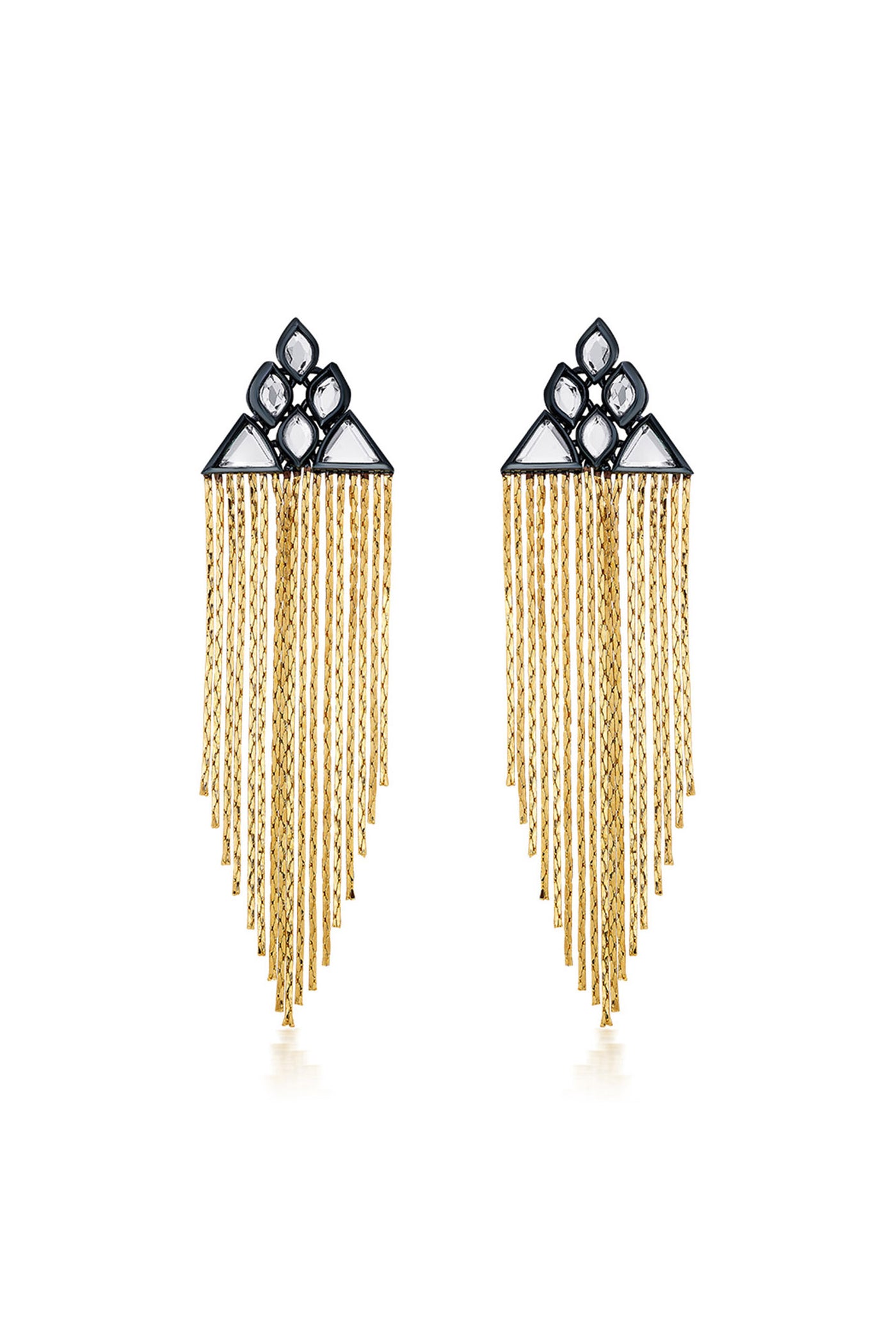 Isharya Very Varq Fringe Earrings In 18Kt Gold Plated jewellery indian designer wear online shopping melange singapore