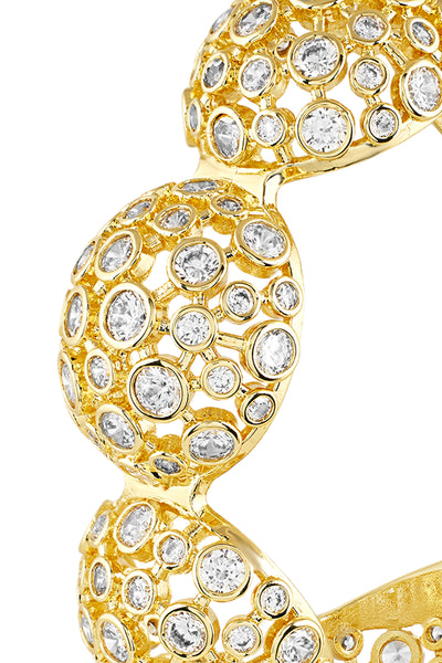 Isharya White Crystal Ball Cuff Bracelet In 18Kt Gold Plated indian designer wear online shopping melange singapore