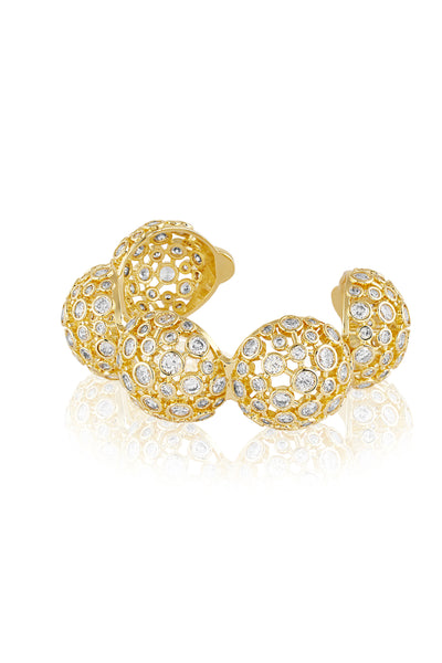 Isharya White Crystal Ball Cuff Bracelet In 18Kt Gold Plated indian designer wear online shopping melange singapore