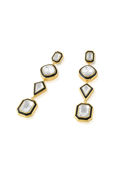 Isharya White Crystal Mismatched Earrings In 18Kt Gold Plated indian designer wear online shopping melange singapore
