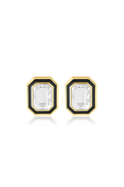 Isharya White Metaverse Button Studs In 18Kt Gold Plated indian designer wear online shopping melange singapore