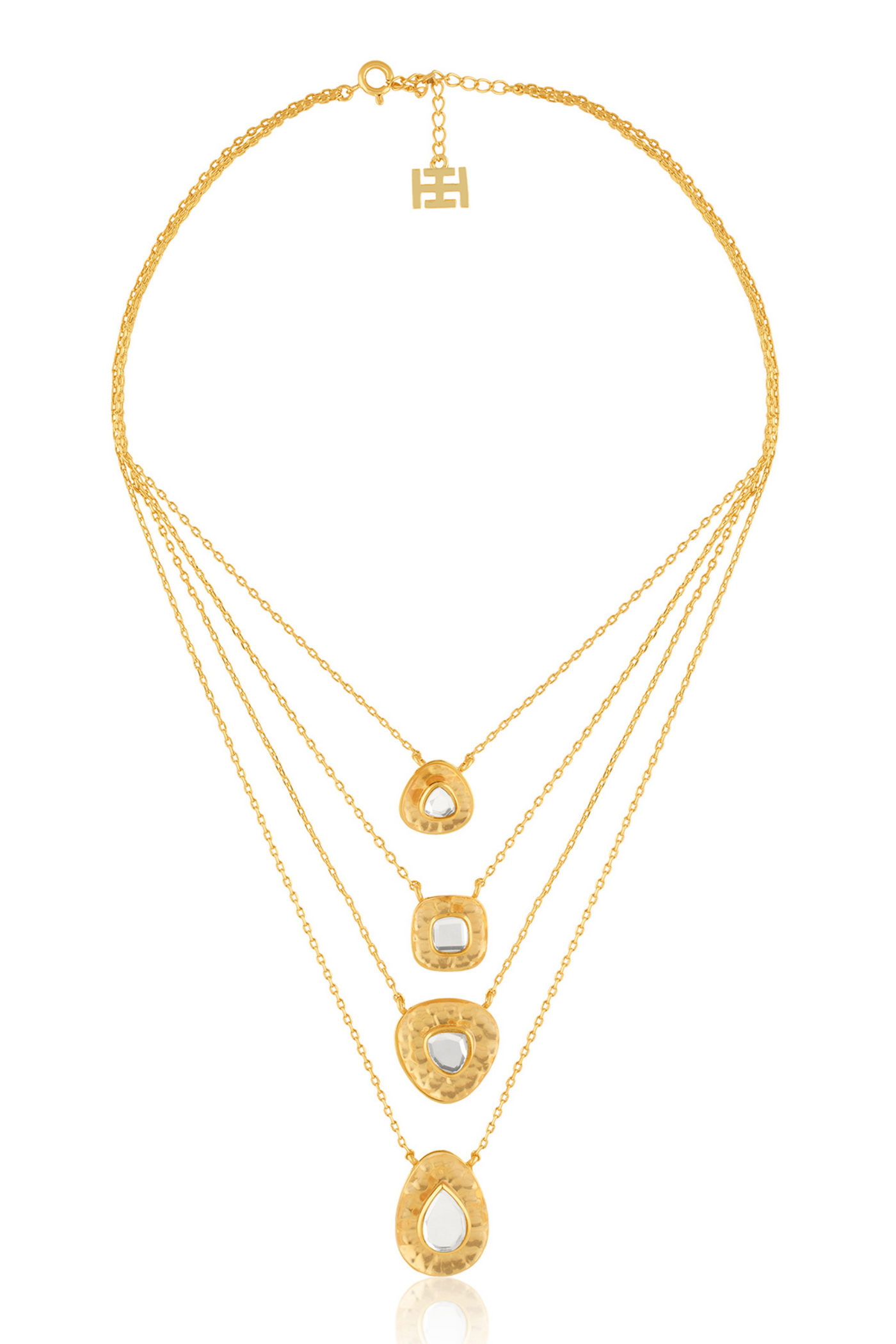 Zoori Layered Necklace In 18Kt Gold Plated Melange Singapore Online Shopping Indian Designer Wear Isharya