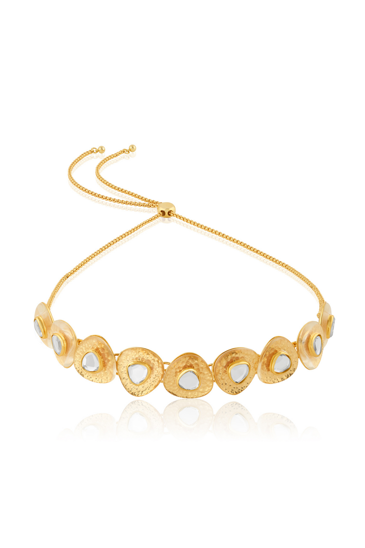 Zumar Tennis Choker In 18Kt Gold Plated Melange Singapore Online Shopping Indian Designer Wear Isharya