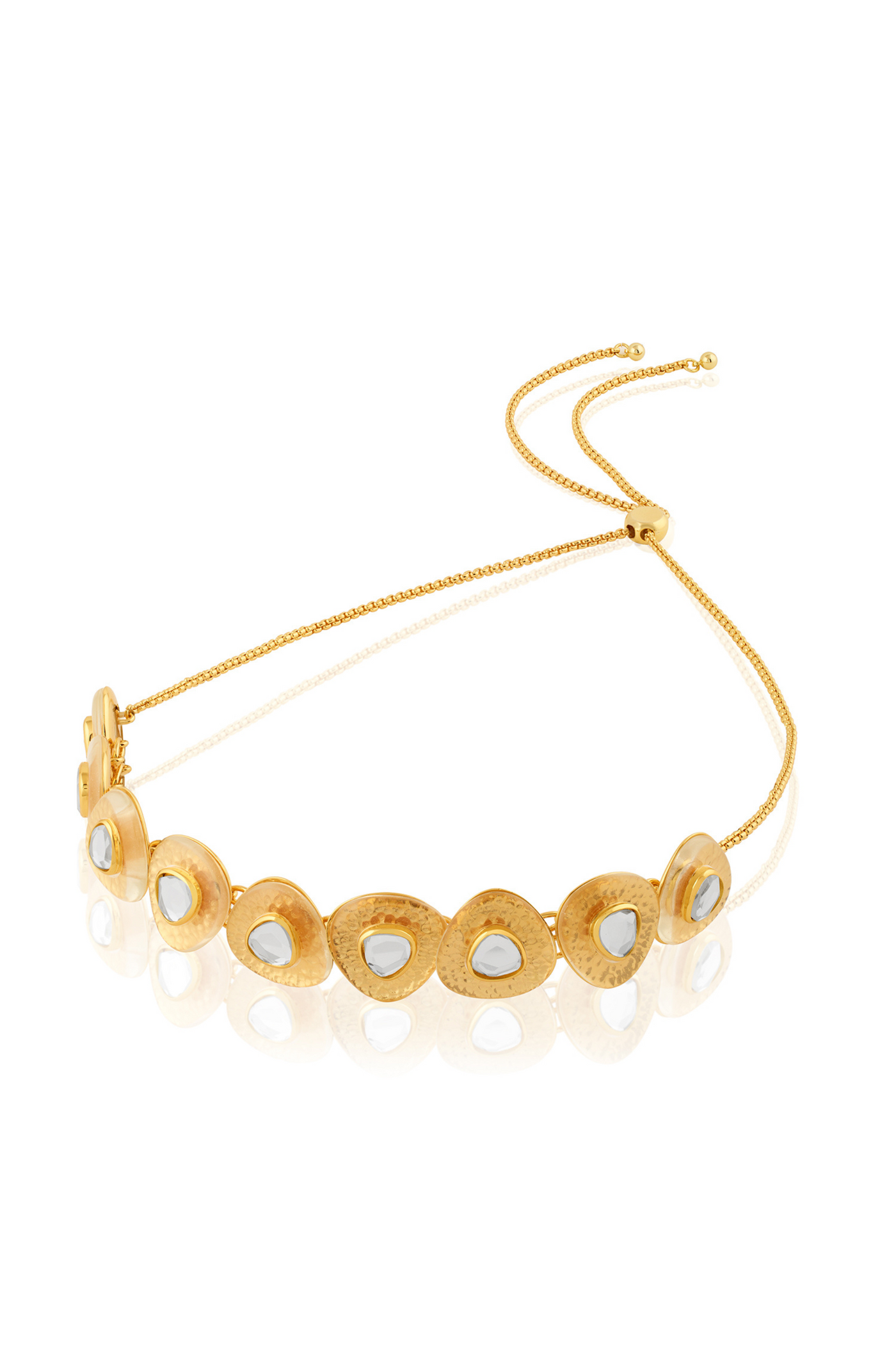 Zumar Tennis Choker In 18Kt Gold Plated Melange Singapore Online Shopping Indian Designer Wear Isharya