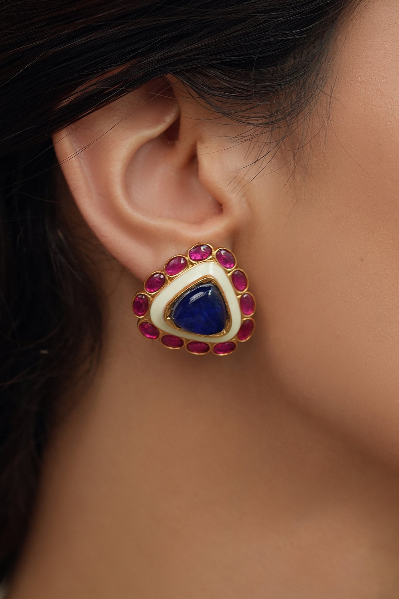 Joules by Radhika Blush Blue Studs indian designer wear online shopping melange singapore