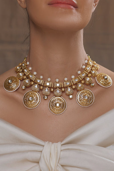 Joules by Radhika Circular Embellished Necklace indian designer wear online shopping melange singapore