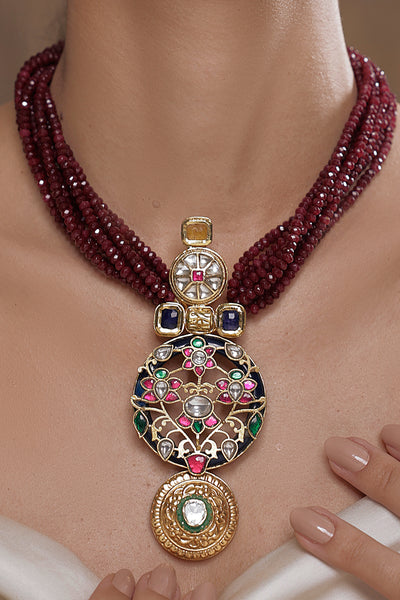 Joules by Radhika Crimson Elegance Fusion Necklace indian designer wear online shopping melange singapore