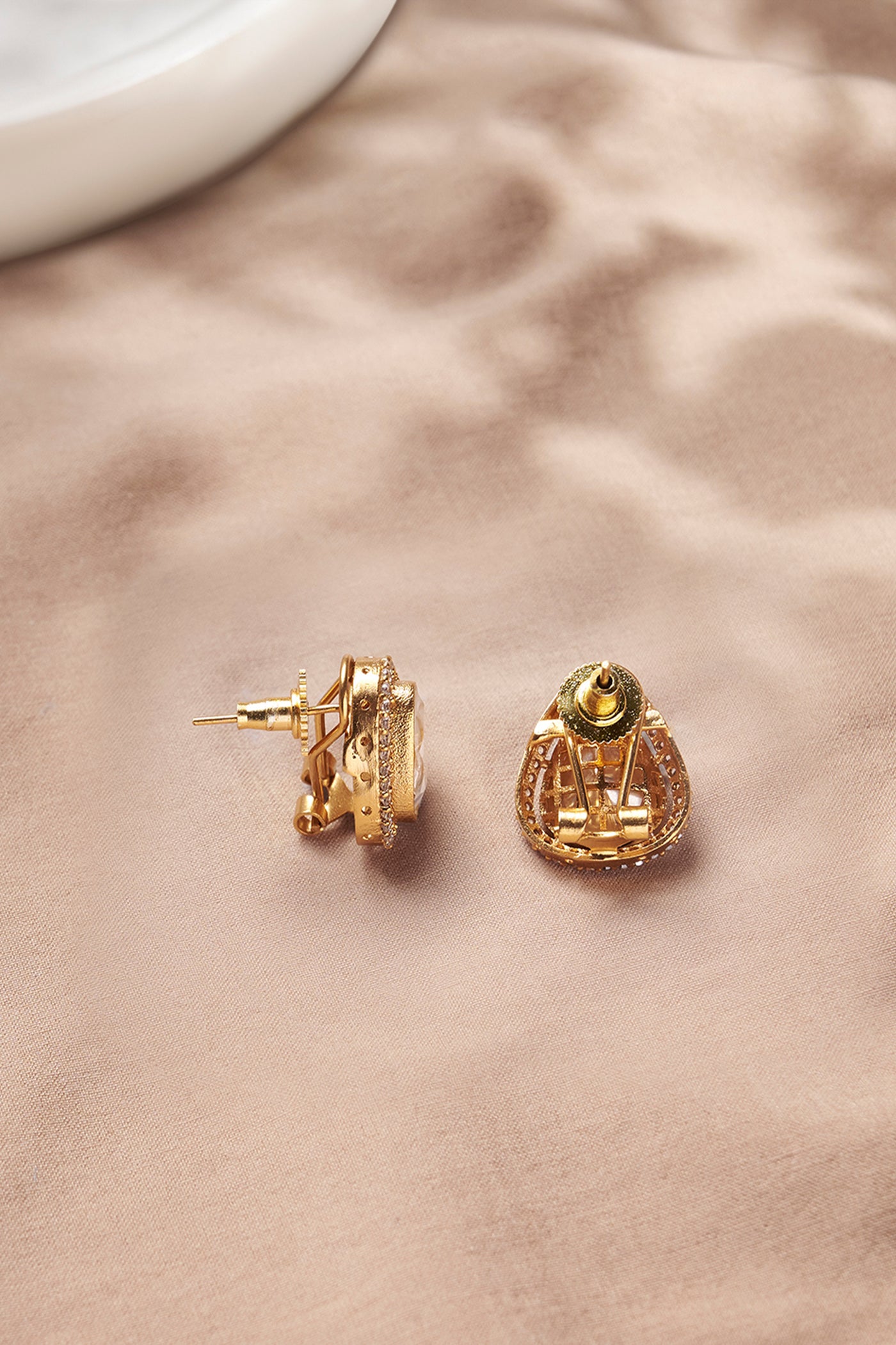 Joules by Radhika Dazzling Polki Stud Earrings indian designer wear online shopping melange singapore