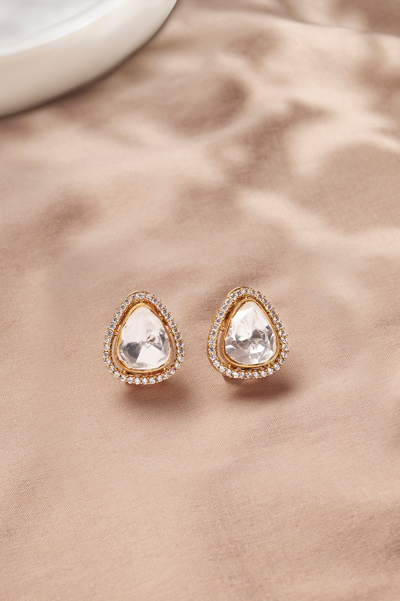 Joules by Radhika Dazzling Polki Stud Earrings indian designer wear online shopping melange singapore