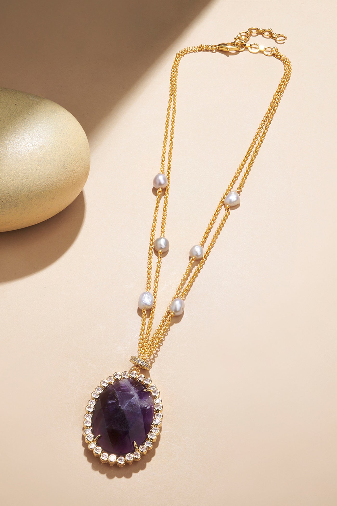 Joules by Radhika Effervescent Amethyst Necklace indian designer wear online shopping melange singapore
