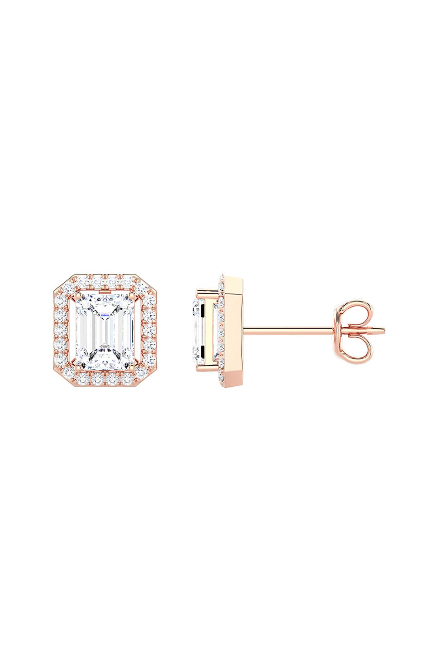 Joules by Radhika Emerald Cut Diamond Rose Studs indian designer wear online shopping melange singapore