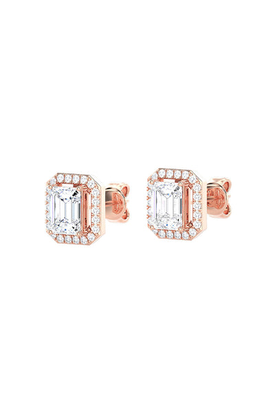 Joules by Radhika Emerald Cut Diamond Rose Studs indian designer wear online shopping melange singapore