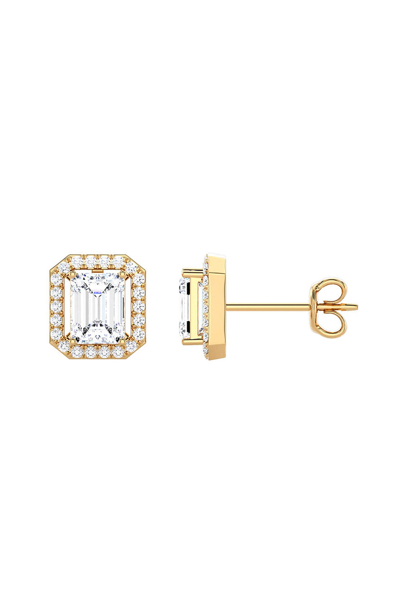 Joules by Radhika Emerald Cut Diamond Studs indian designer wear online shopping melange singapore