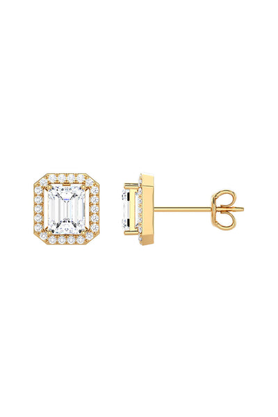 Joules by Radhika Emerald Cut Diamond Studs indian designer wear online shopping melange singapore