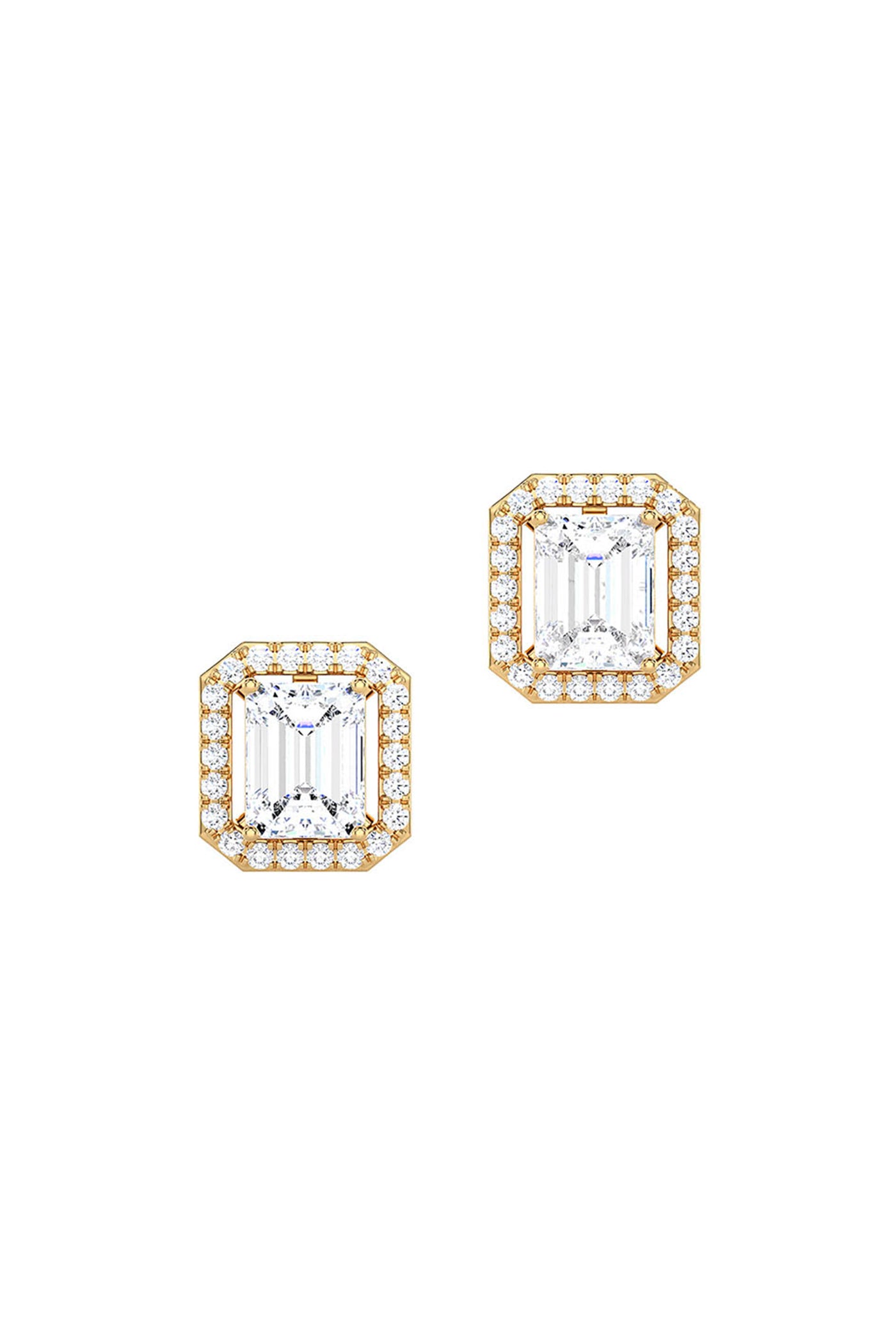 Joules by Radhika Emerald Cut Diamond Studs indian designer wear online shopping melange singapore