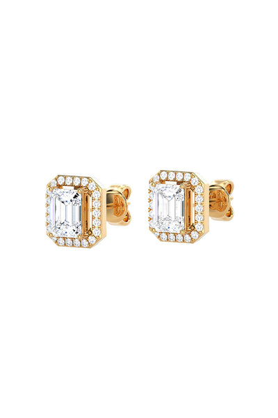 Joules by Radhika Emerald Cut Diamond Studs indian designer wear online shopping melange singapore