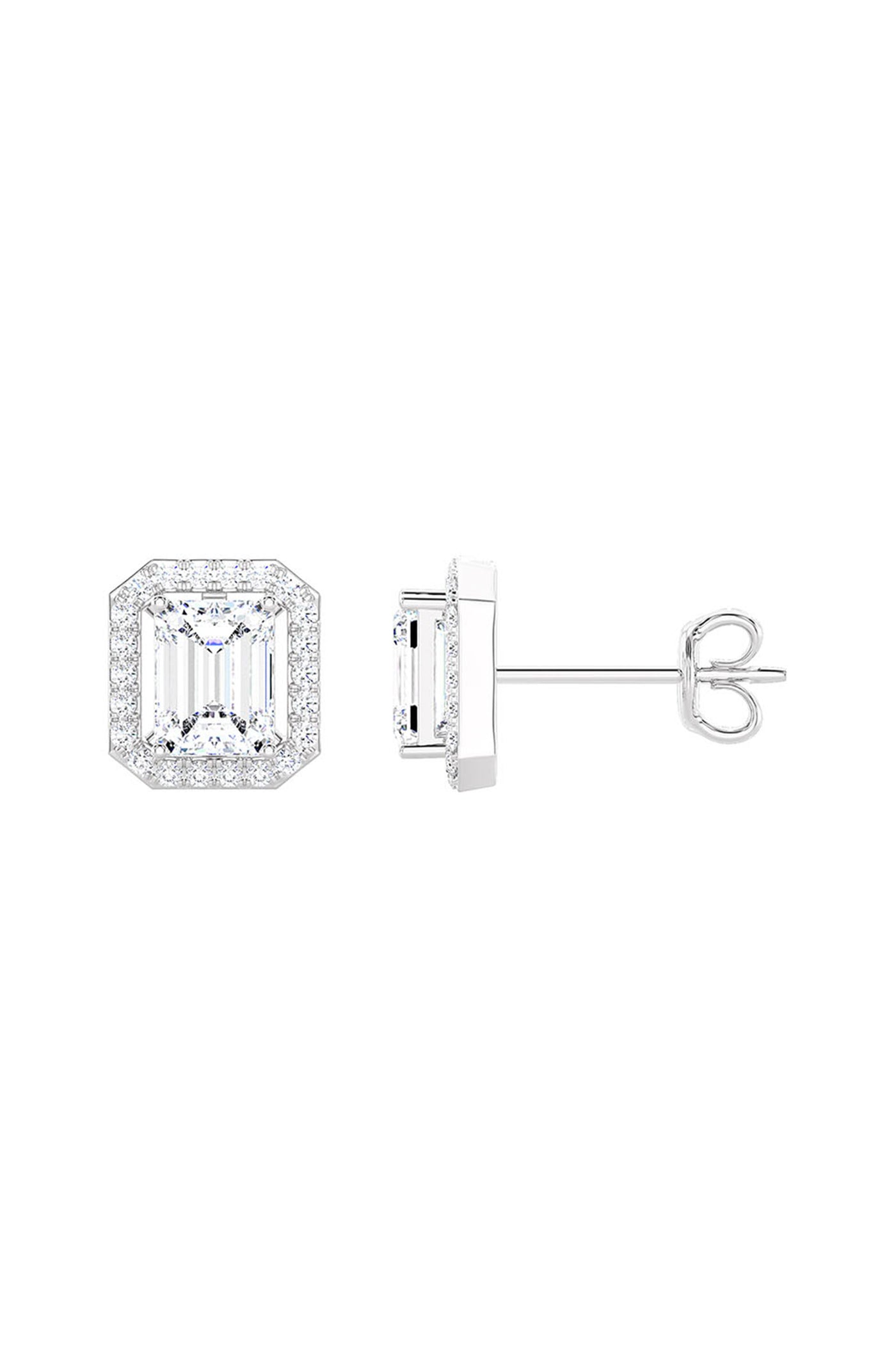 Joules by Radhika Emerald Cut Diamond White Studs indian designer wear online shopping melange singapore