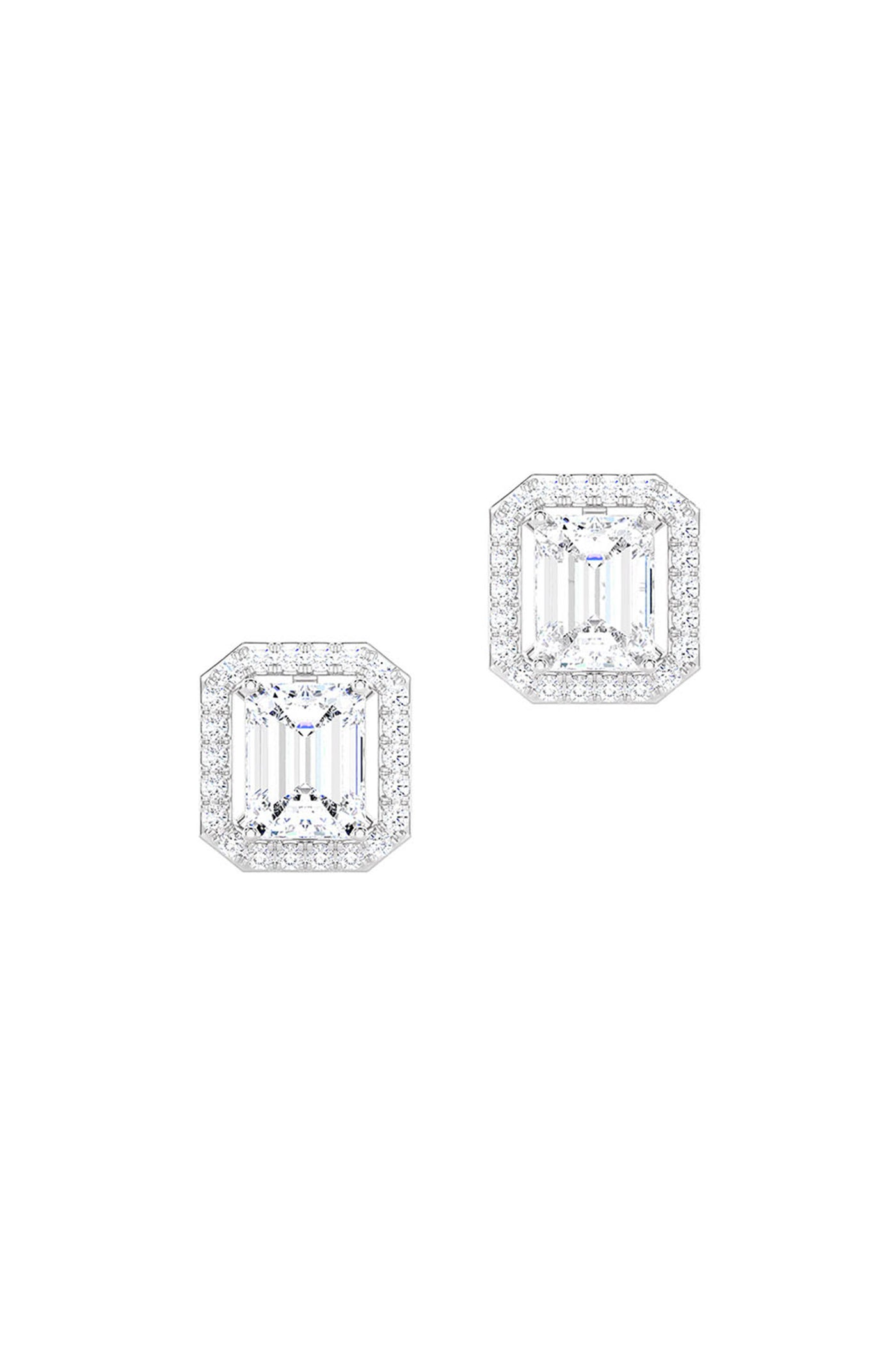 Joules by Radhika Emerald Cut Diamond White Studs indian designer wear online shopping melange singapore