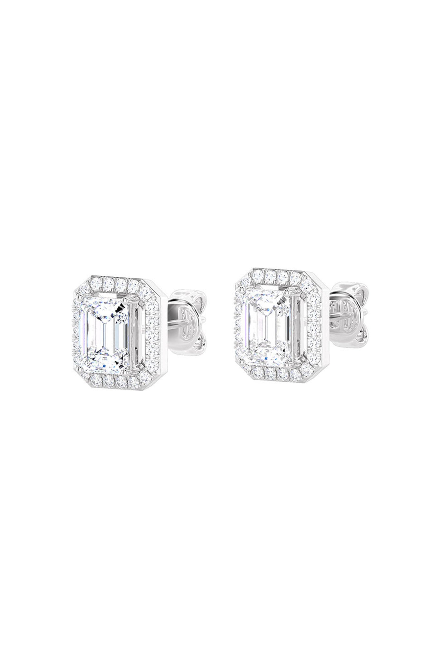 Joules by Radhika Emerald Cut Diamond White Studs indian designer wear online shopping melange singapore