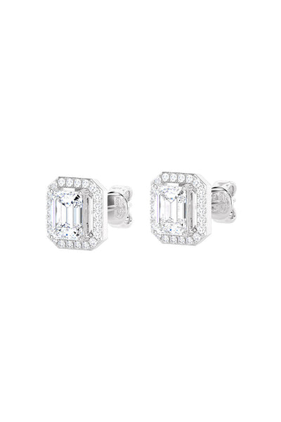 Joules by Radhika Emerald Cut Diamond White Studs indian designer wear online shopping melange singapore