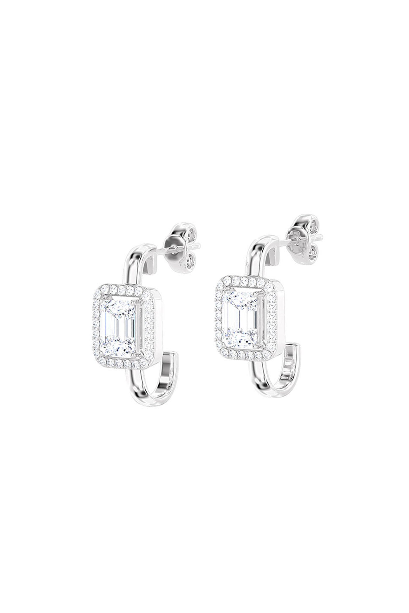 Joules by Radhika Emerald Cut White Earrings indian designer wear online shopping melange singapore