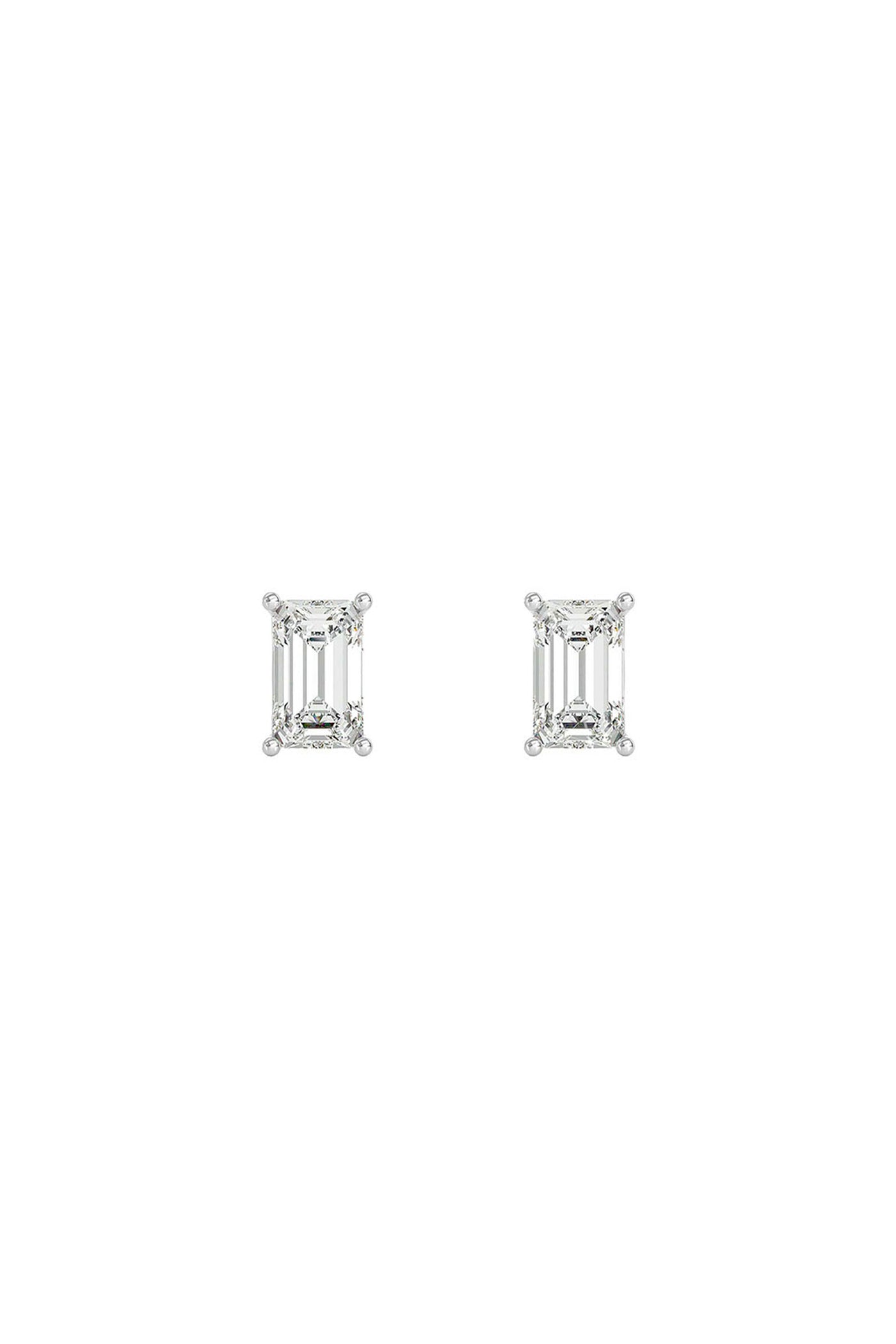 Joules by Radhika Emerald Cut White Studs indian designer wear online shopping melange singapore