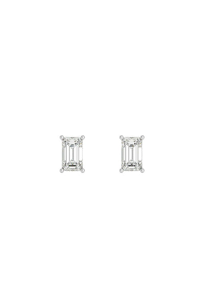 Joules by Radhika Emerald Cut White Studs indian designer wear online shopping melange singapore