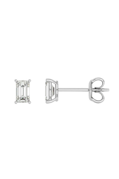 Joules by Radhika Emerald Cut White Studs indian designer wear online shopping melange singapore